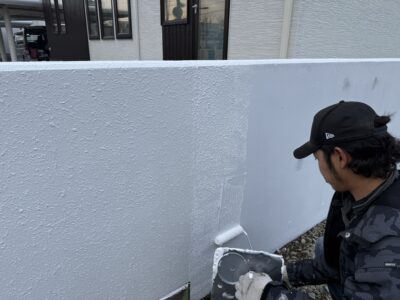 帯広市 SH 様邸コンクリート塀塗装工事
